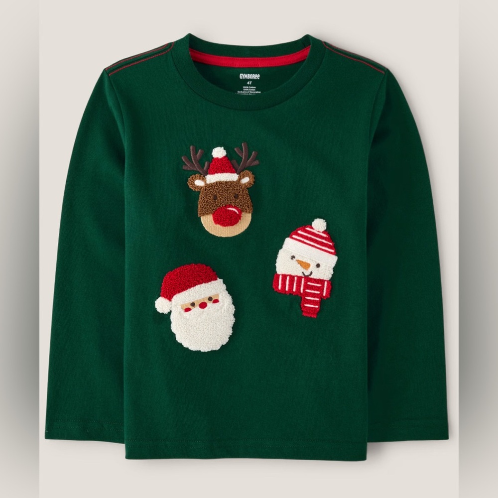 Boys’ Gymboree Holiday Chenille Embroidered Knit Top, 5T